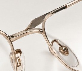 Close-up of metal eyewear frame